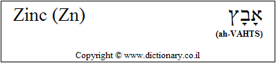 'Zinc (Zn)' in Hebrew